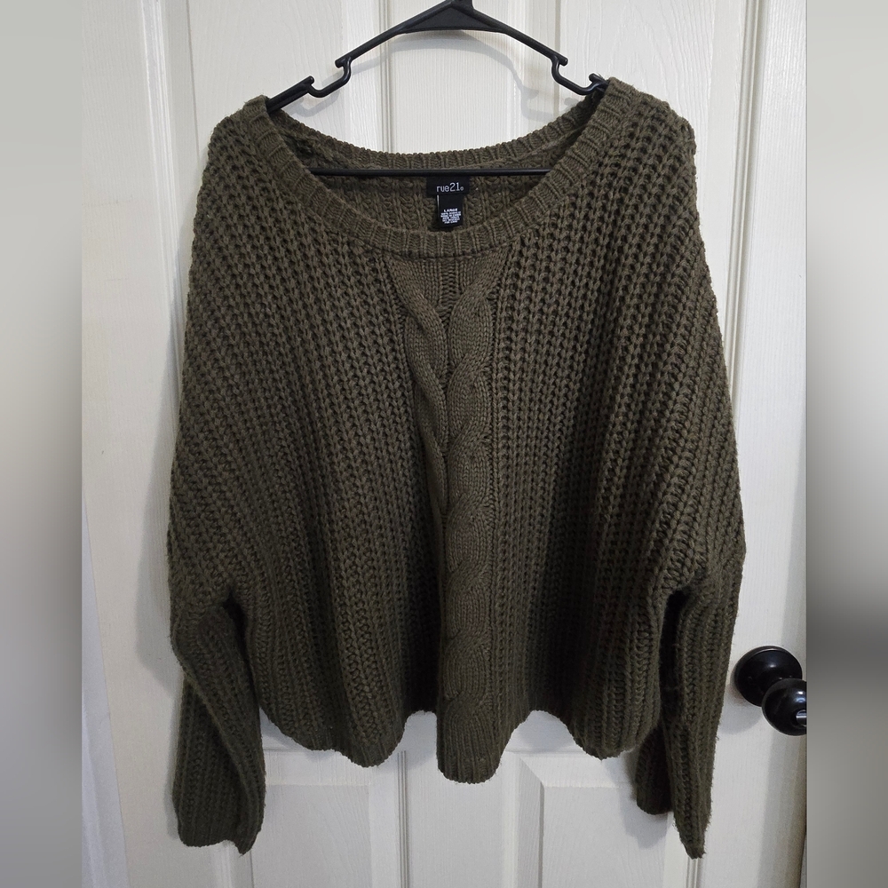 Rue21 Dark Olive Knit Sweater